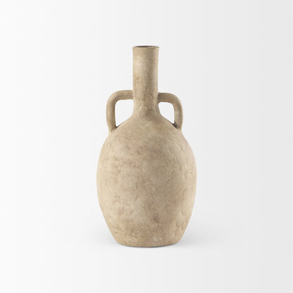 Mercana - Zenni 6.1L x 6.1W x 12.0H Warm Beige Ceramic Vase - 69805 view 2