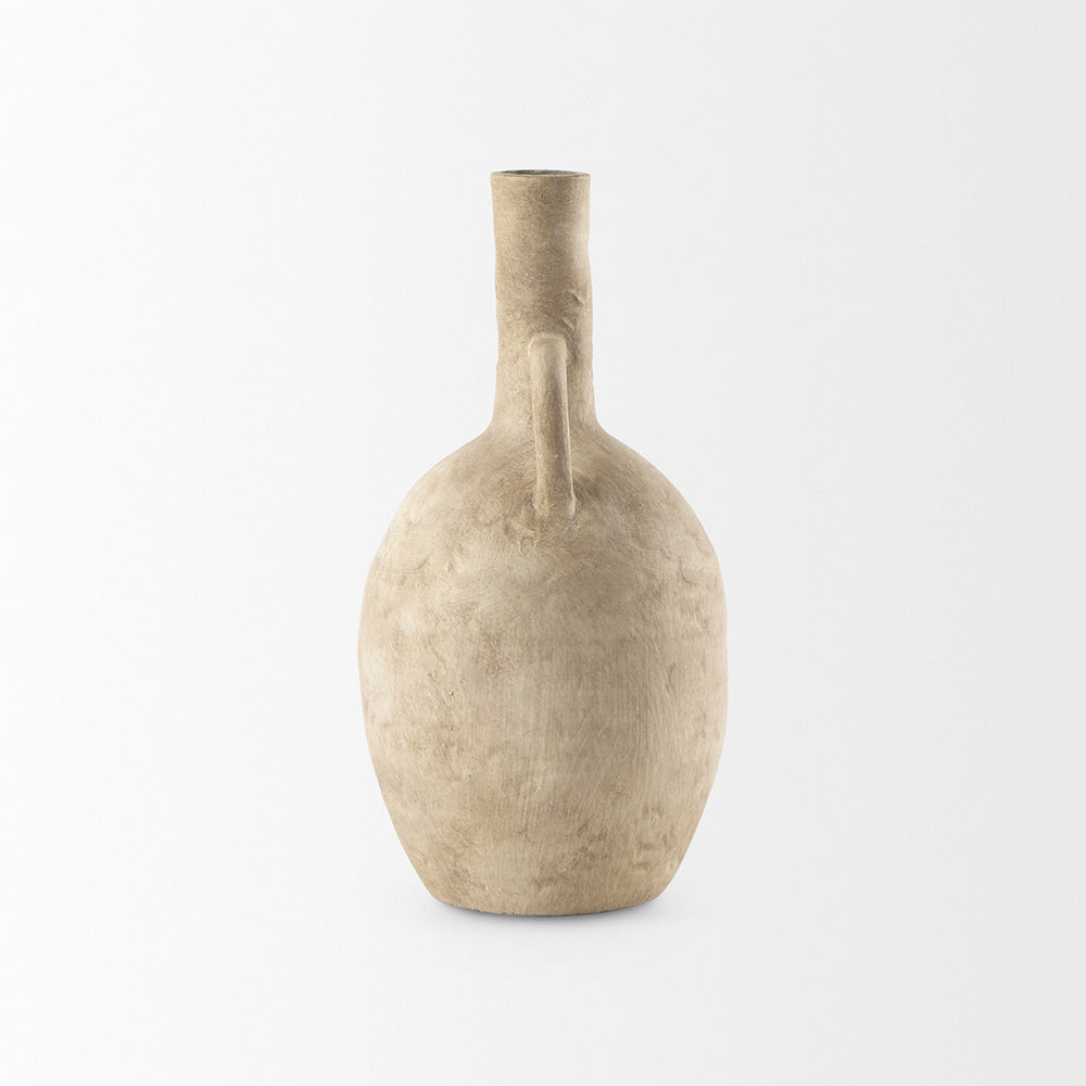Mercana - Zenni 6.1L x 6.1W x 12.0H Warm Beige Ceramic Vase - 69805 view 3