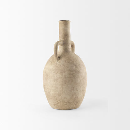 Mercana - Zenni 6.1L x 6.1W x 12.0H Warm Beige Ceramic Vase - 69805 view 4