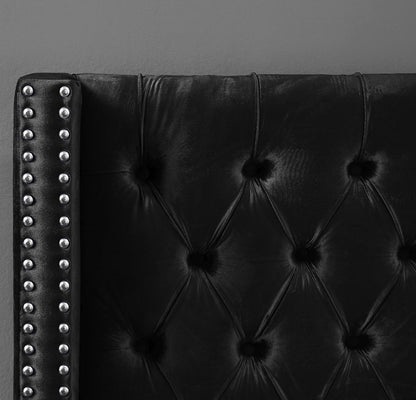 Meridian Furniture - Aiden Black Velvet King Bed - AidenBlack-K veiw 7
