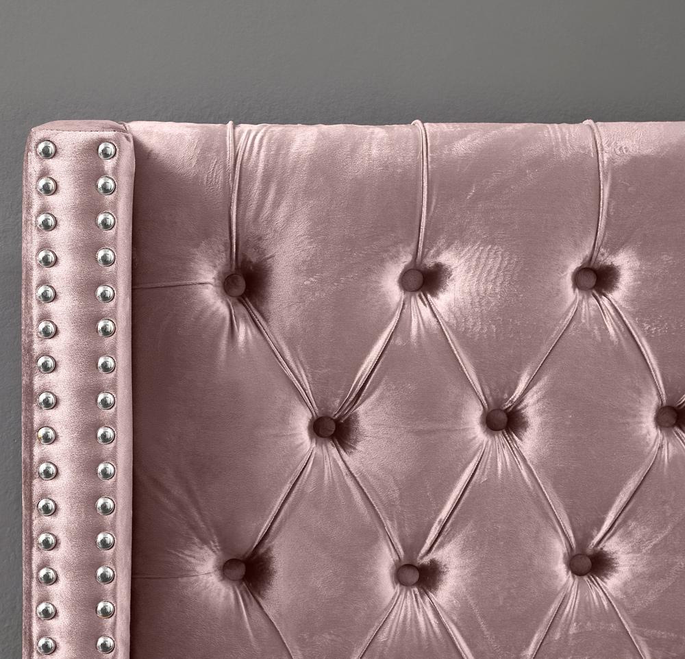 Meridian Furniture - Aiden Pink Velvet King Bed - AidenPink-K veiw 7