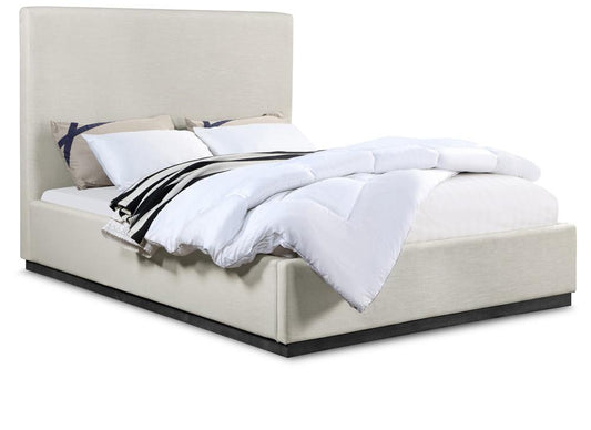 Meridian Furniture - Alfie Beige Linen Textured Fabric Full Bed - AlfieBeige-F veiw 1