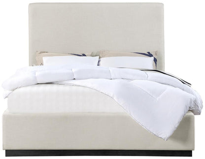 Meridian Furniture - Alfie Beige Linen Textured Fabric King Bed - AlfieBeige-K veiw 3