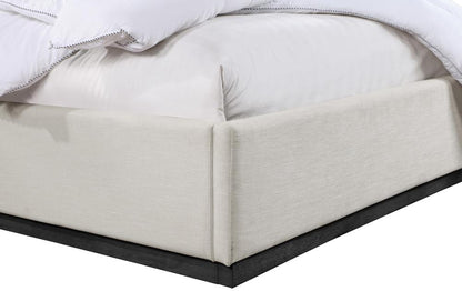 Meridian Furniture - Alfie Beige Linen Textured Fabric Queen Bed - AlfieBeige-Q veiw 6