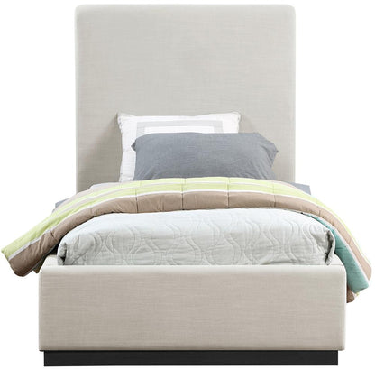 Meridian Furniture - Alfie Beige Linen Textured Fabric Twin Bed - AlfieBeige-T veiw 3
