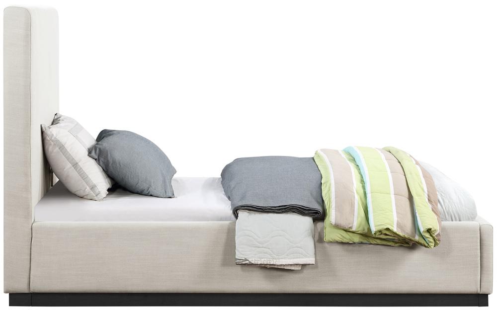 Meridian Furniture - Alfie Beige Linen Textured Fabric Twin Bed - AlfieBeige-T veiw 4