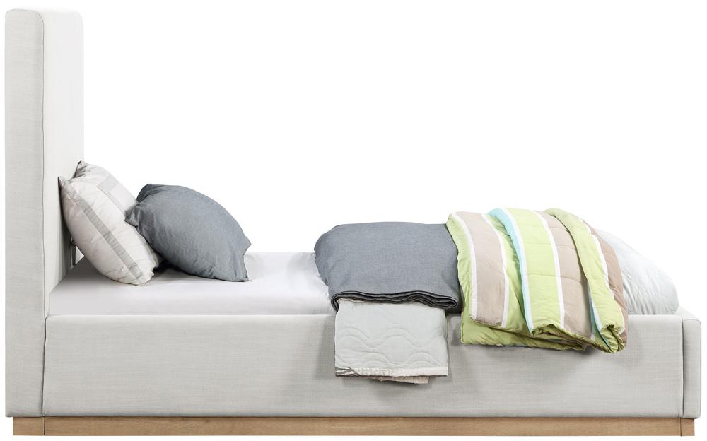 Meridian Furniture - Alfie Cream Linen Textured Fabric Twin Bed - AlfieCream-T veiw 4