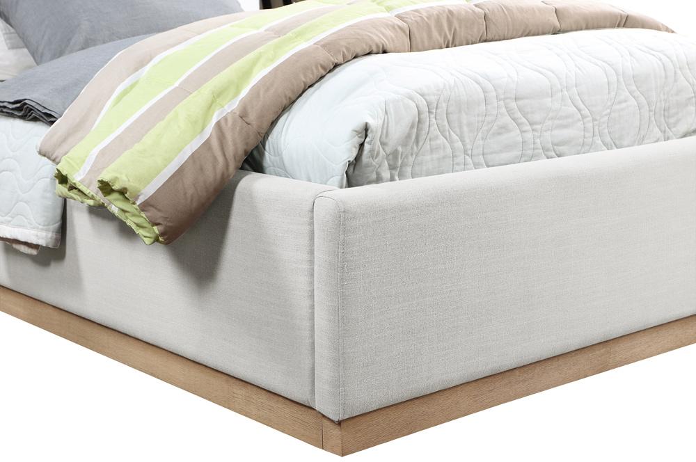 Meridian Furniture - Alfie Cream Linen Textured Fabric Twin Bed - AlfieCream-T veiw 6