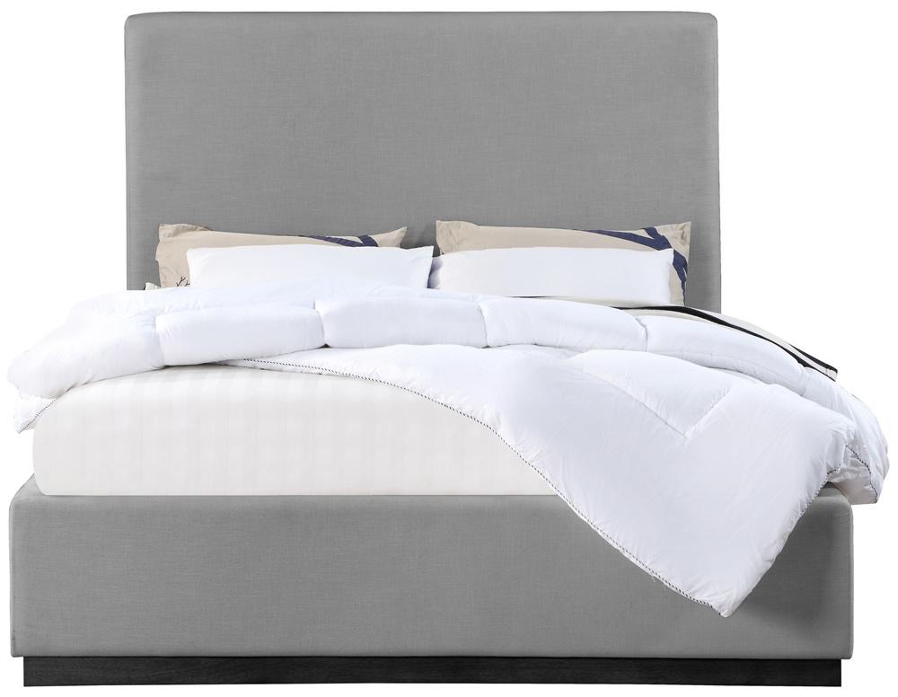 Meridian Furniture - Alfie Grey Linen Textured Fabric Full Bed - AlfieGrey-F veiw 3
