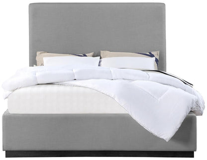 Meridian Furniture - Alfie Grey Linen Textured Fabric Full Bed - AlfieGrey-F veiw 3