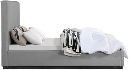 Meridian Furniture - Alfie Grey Linen Textured Fabric Full Bed - AlfieGrey-F veiw 4