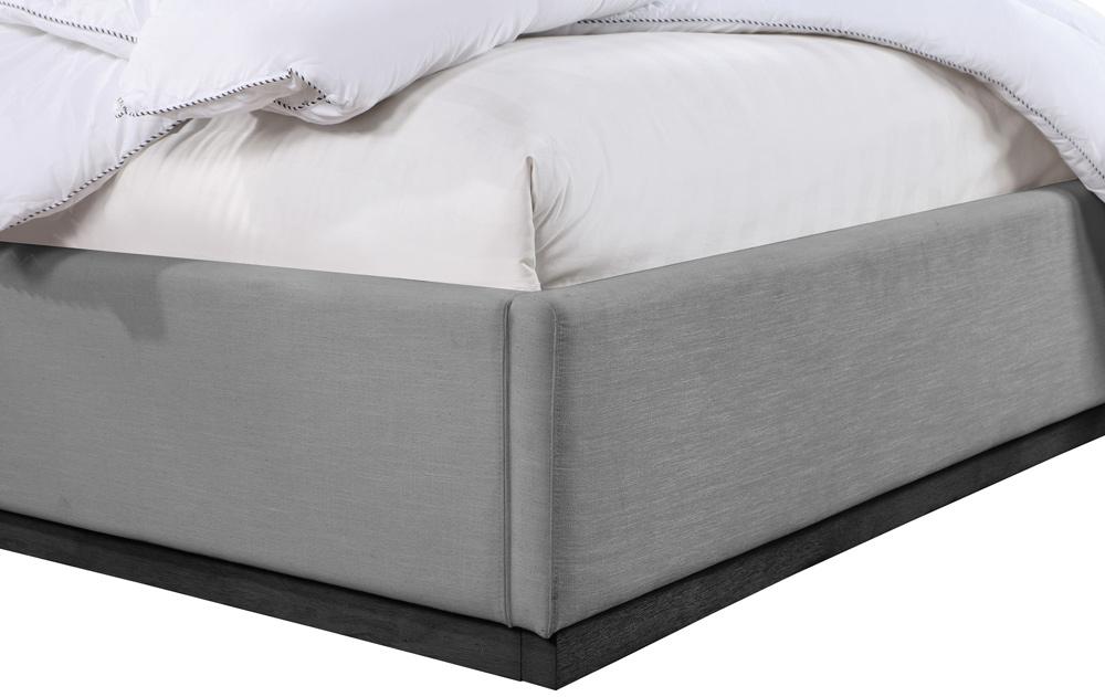 Meridian Furniture - Alfie Grey Linen Textured Fabric Queen Bed - AlfieGrey-Q veiw 6