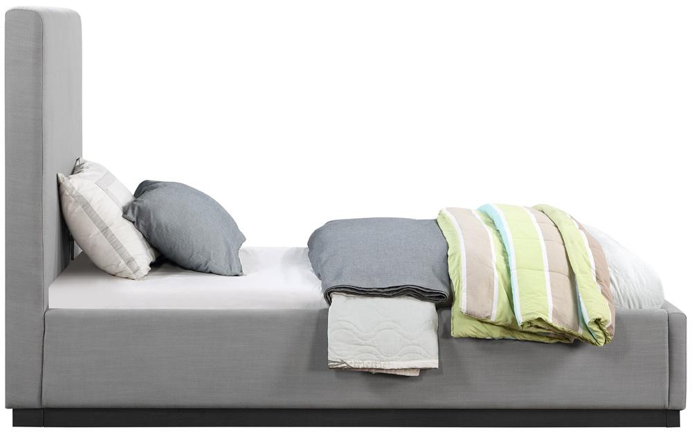 Meridian Furniture - Alfie Grey Linen Textured Fabric Twin Bed - AlfieGrey-T veiw 4