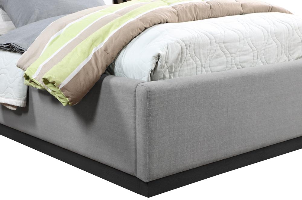 Meridian Furniture - Alfie Grey Linen Textured Fabric Twin Bed - AlfieGrey-T veiw 6