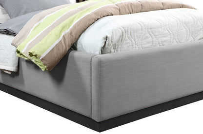 Meridian Furniture - Alfie Grey Linen Textured Fabric Twin Bed - AlfieGrey-T veiw 6