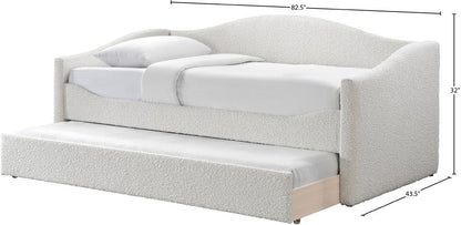 Meridian Furniture - Arlo Cream Boucle Fabric Twin Daybed - ArloCream-T veiw 7