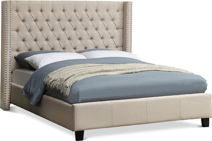 Meridian Furniture - Ashton Beige Linen Textured Full Bed - AshtonBeige-F veiw 1