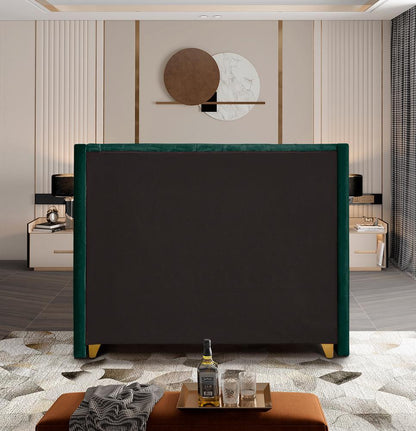Meridian Furniture - Barolo Green Velvet King Bed - BaroloGreen-K veiw 6