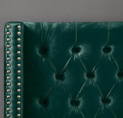 Meridian Furniture - Barolo Green Velvet King Bed - BaroloGreen-K veiw 7