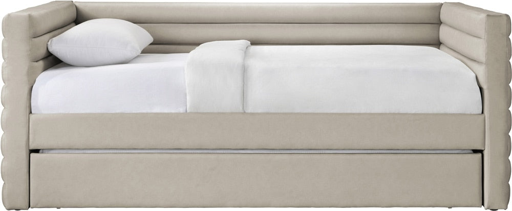 Meridian Furniture - Beverly Beige Vegan Leather Twin Daybed - BeverlyBeige-T veiw 3
