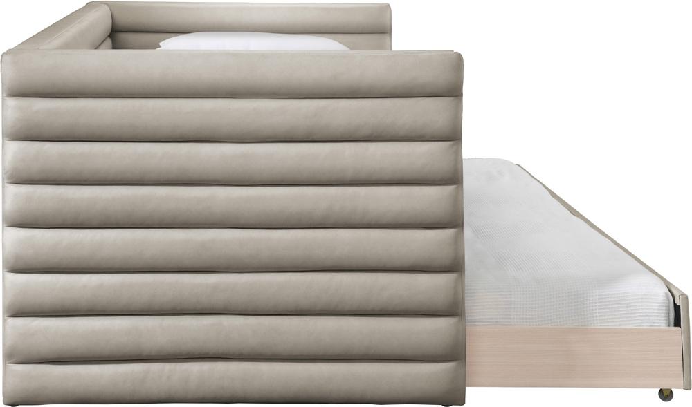 Meridian Furniture - Beverly Beige Vegan Leather Twin Daybed - BeverlyBeige-T veiw 4