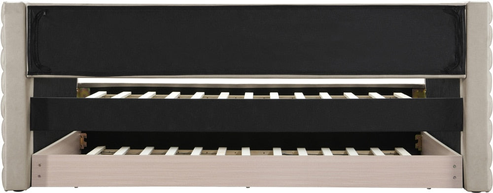 Meridian Furniture - Beverly Beige Vegan Leather Twin Daybed - BeverlyBeige-T veiw 5