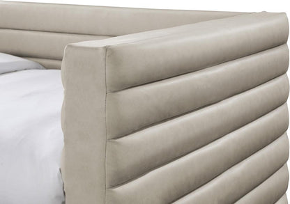 Meridian Furniture - Beverly Beige Vegan Leather Twin Daybed - BeverlyBeige-T veiw 6