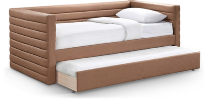Meridian Furniture - Beverly Cognac Vegan Leather Twin Daybed - BeverlyCognac-T veiw 1