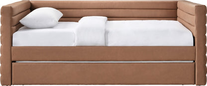 Meridian Furniture - Beverly Cognac Vegan Leather Twin Daybed - BeverlyCognac-T veiw 3