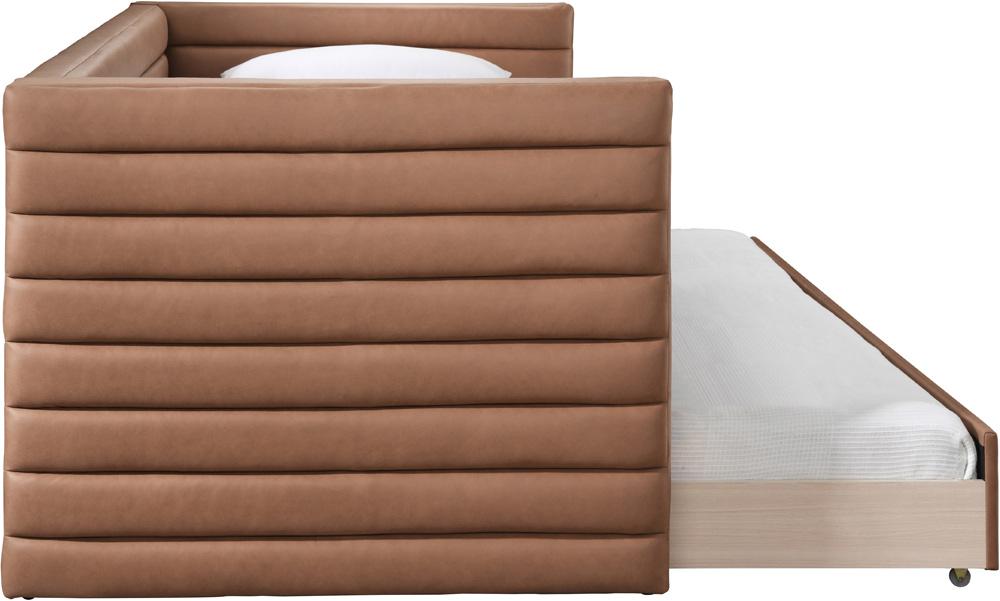 Meridian Furniture - Beverly Cognac Vegan Leather Twin Daybed - BeverlyCognac-T veiw 4