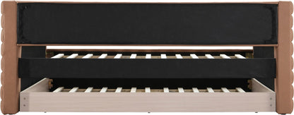 Meridian Furniture - Beverly Cognac Vegan Leather Twin Daybed - BeverlyCognac-T veiw 5