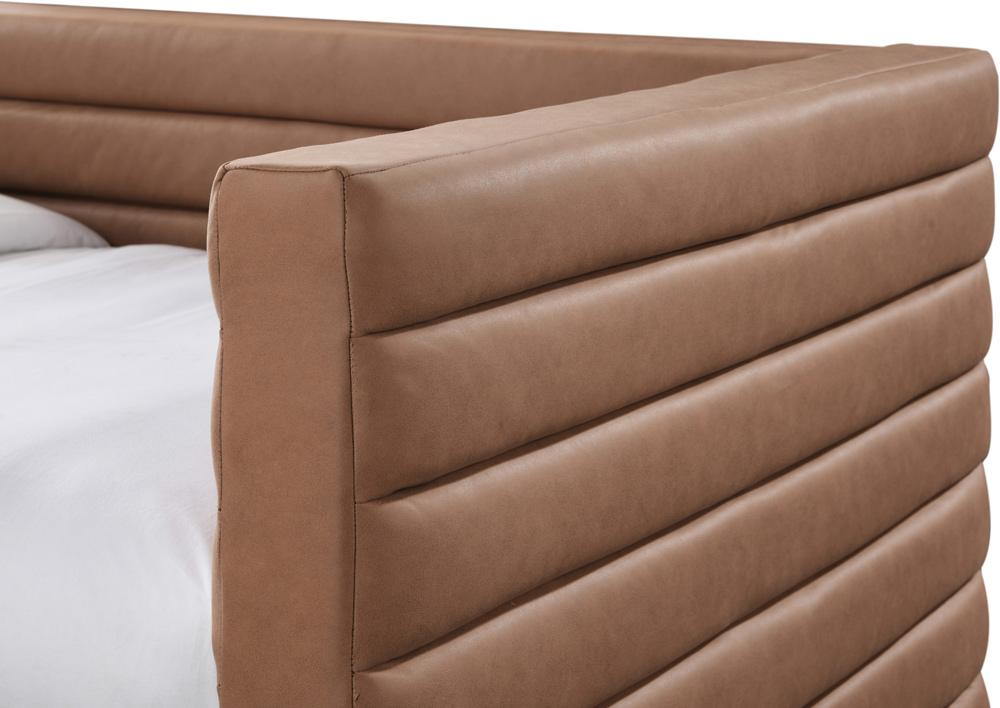 Meridian Furniture - Beverly Cognac Vegan Leather Twin Daybed - BeverlyCognac-T veiw 6
