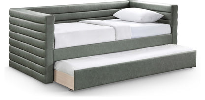 Meridian Furniture - Beverly Green Vegan Leather Twin Daybed - BeverlyGreen-T veiw 1