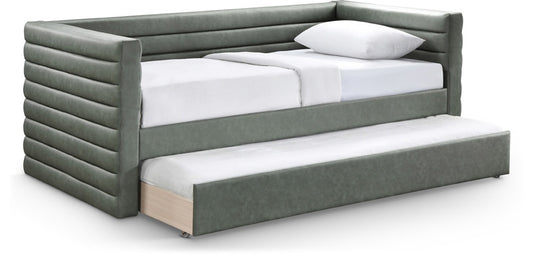 Meridian Furniture - Beverly Green Vegan Leather Twin Daybed - BeverlyGreen-T veiw 1