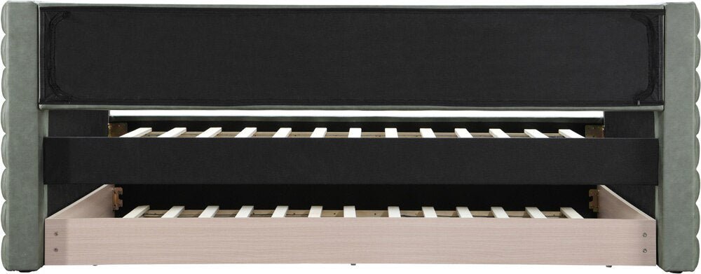 Meridian Furniture - Beverly Green Vegan Leather Twin Daybed - BeverlyGreen-T veiw 5