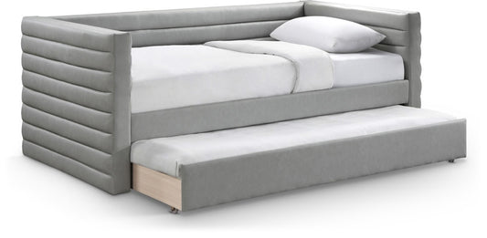 Meridian Furniture - Beverly Grey Vegan Leather Twin Daybed - BeverlyGrey-T veiw 1