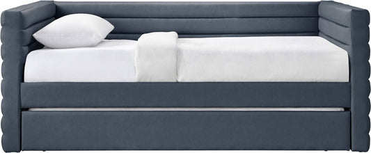 Meridian Furniture - Beverly Navy Vegan Leather Twin Daybed - BeverlyNavy-T veiw 3