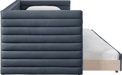 Meridian Furniture - Beverly Navy Vegan Leather Twin Daybed - BeverlyNavy-T veiw 4