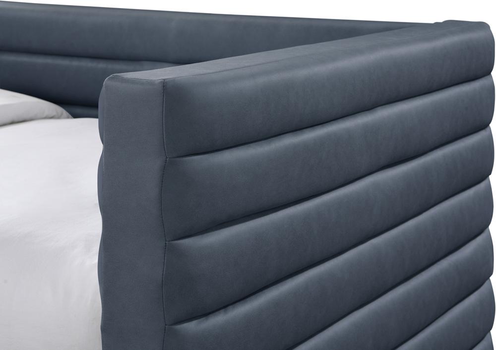 Meridian Furniture - Beverly Navy Vegan Leather Twin Daybed - BeverlyNavy-T veiw 6