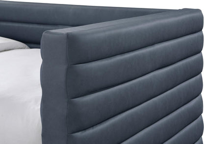 Meridian Furniture - Beverly Navy Vegan Leather Twin Daybed - BeverlyNavy-T veiw 6