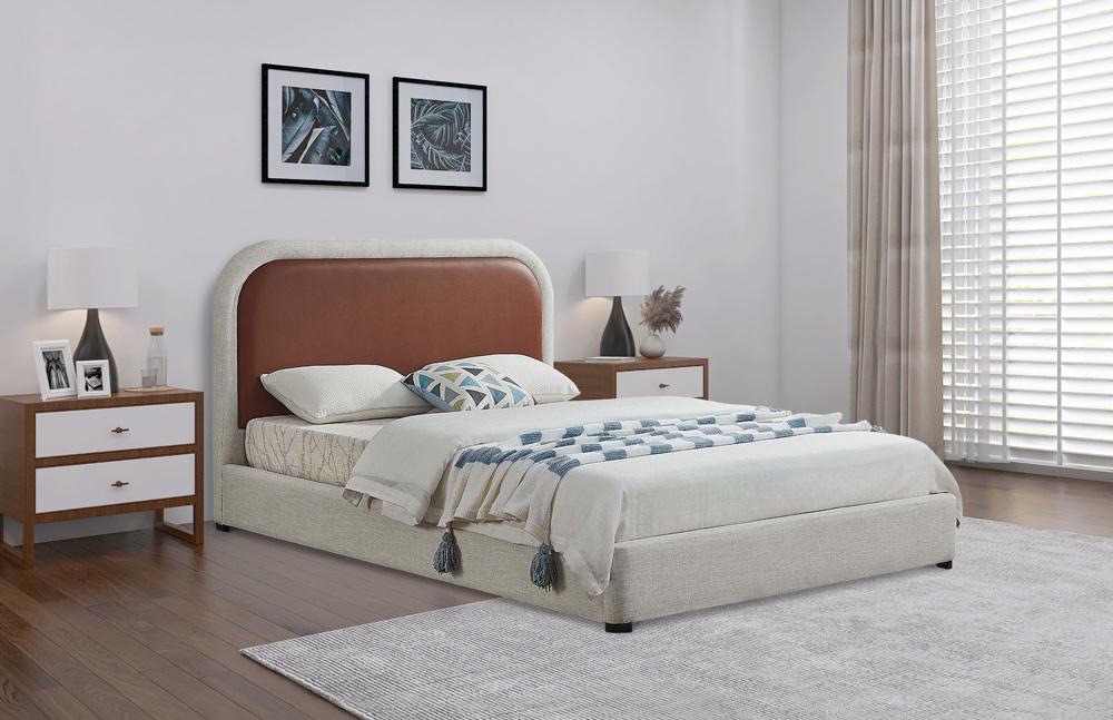 Meridian Furniture - Blake Brown Vegan Leather King Bed - Blake-K veiw 2