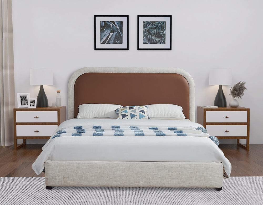 Meridian Furniture - Blake Brown Vegan Leather Queen Bed - Blake-Q veiw 4