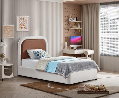 Meridian Furniture - Blake Brown Vegan Leather Twin Bed - Blake-T veiw 2