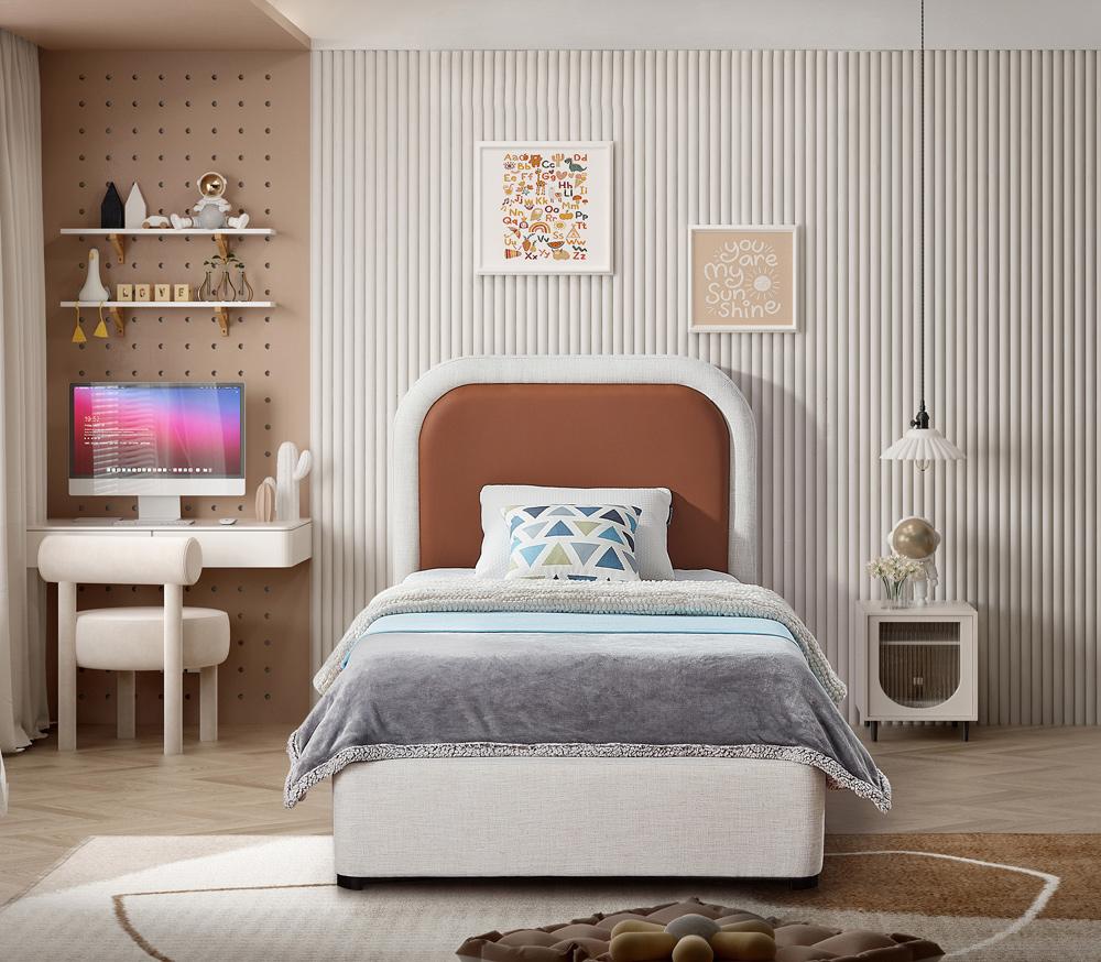 Meridian Furniture - Blake Brown Vegan Leather Twin Bed - Blake-T veiw 4