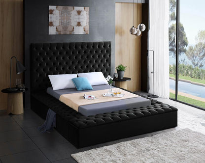 Meridian Furniture - Bliss Black Velvet Full Bed - BlissBlack-F veiw 3