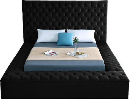 Meridian Furniture - Bliss Black Velvet Queen Bed - BlissBlack-Q veiw 5