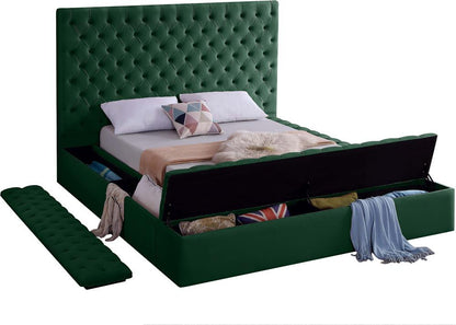 Meridian Furniture - Bliss Green Velvet King Bed - BlissGreen-K veiw 7