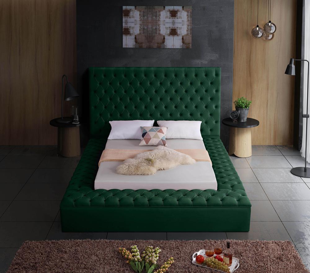 Meridian Furniture - Bliss Green Velvet Queen Bed - BlissGreen-Q veiw 6