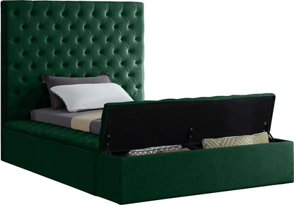 Meridian Furniture - Bliss Green Velvet Twin Bed - BlissGreen-T veiw 2