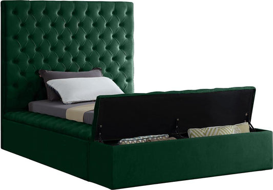 Meridian Furniture - Bliss Green Velvet Twin Bed - BlissGreen-T veiw 2